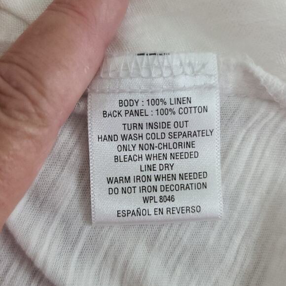 JM collection womens linen/cotton boxy button up white Sz 16 resort wear beachy - Picture 6 of 8